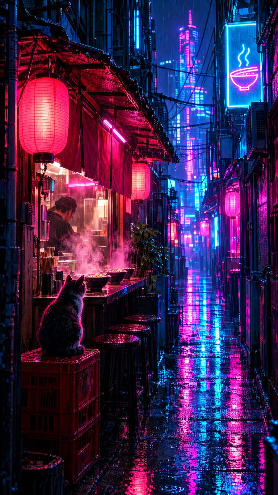 Neon ramen alley