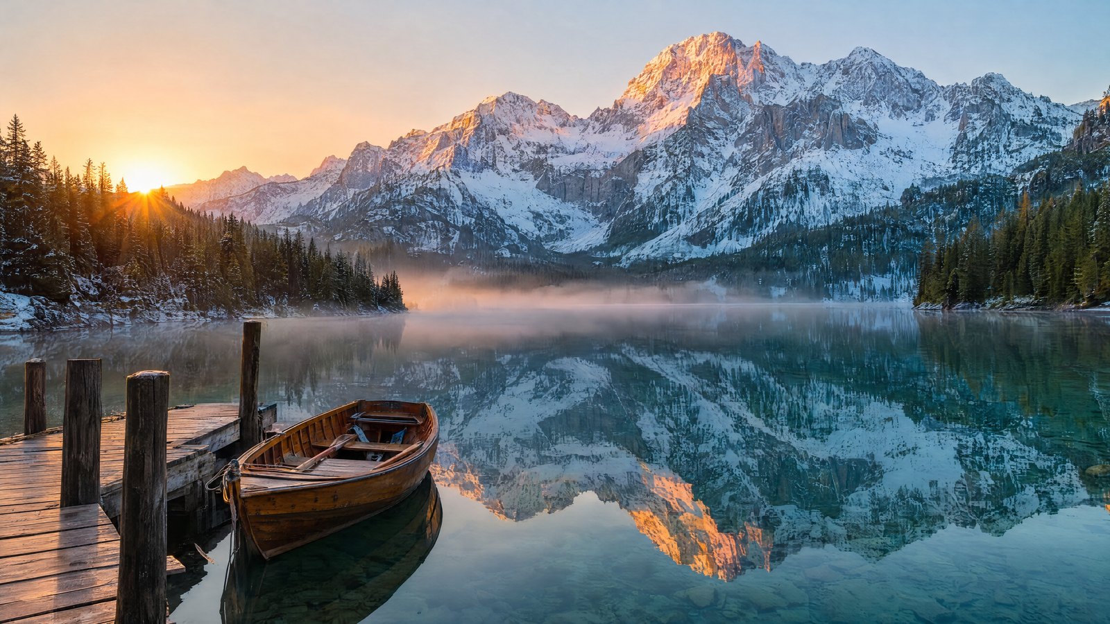 Alpine lake morning
