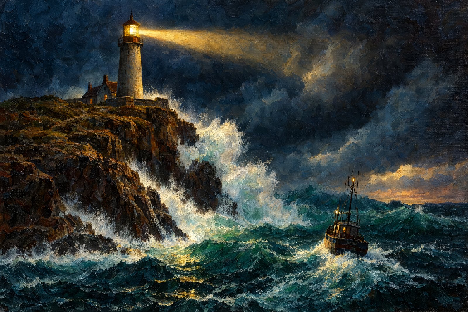 Lighthouse in the storm