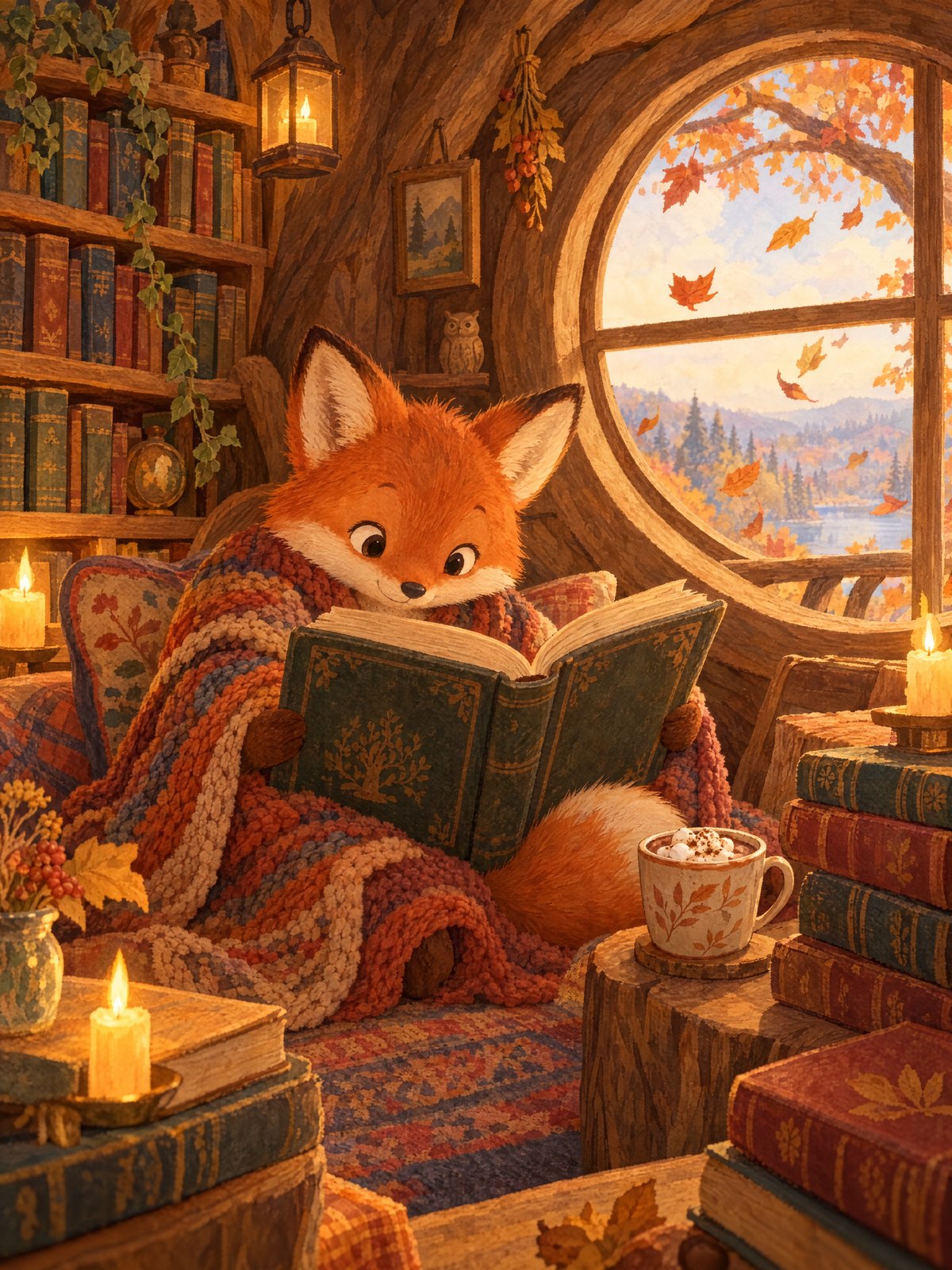 Fox in the reading nook