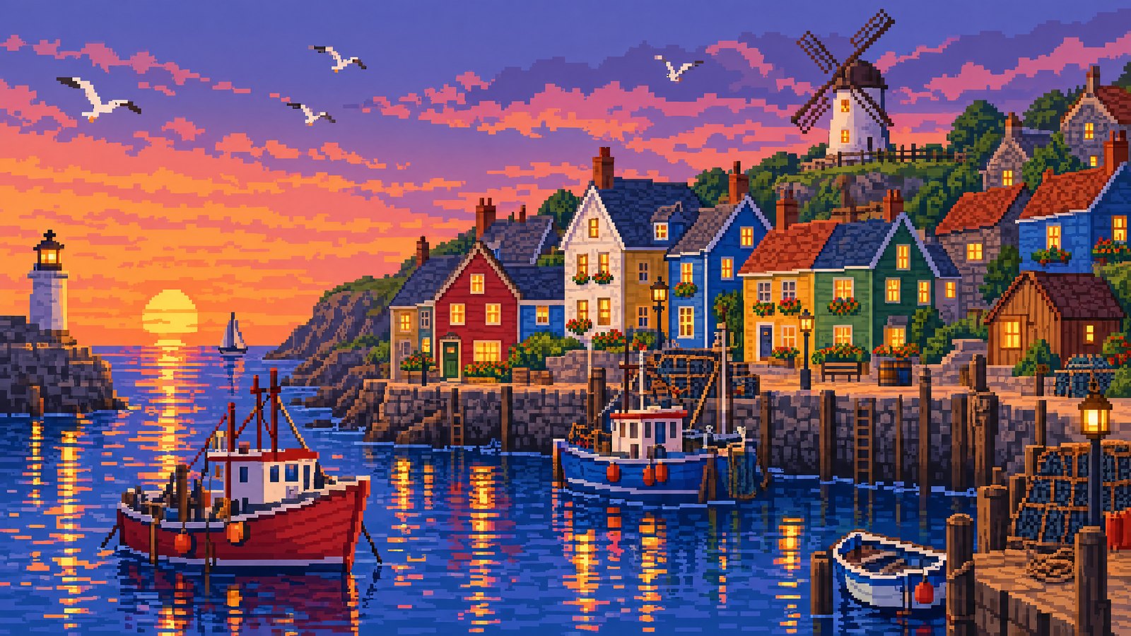 Pixel harbor village