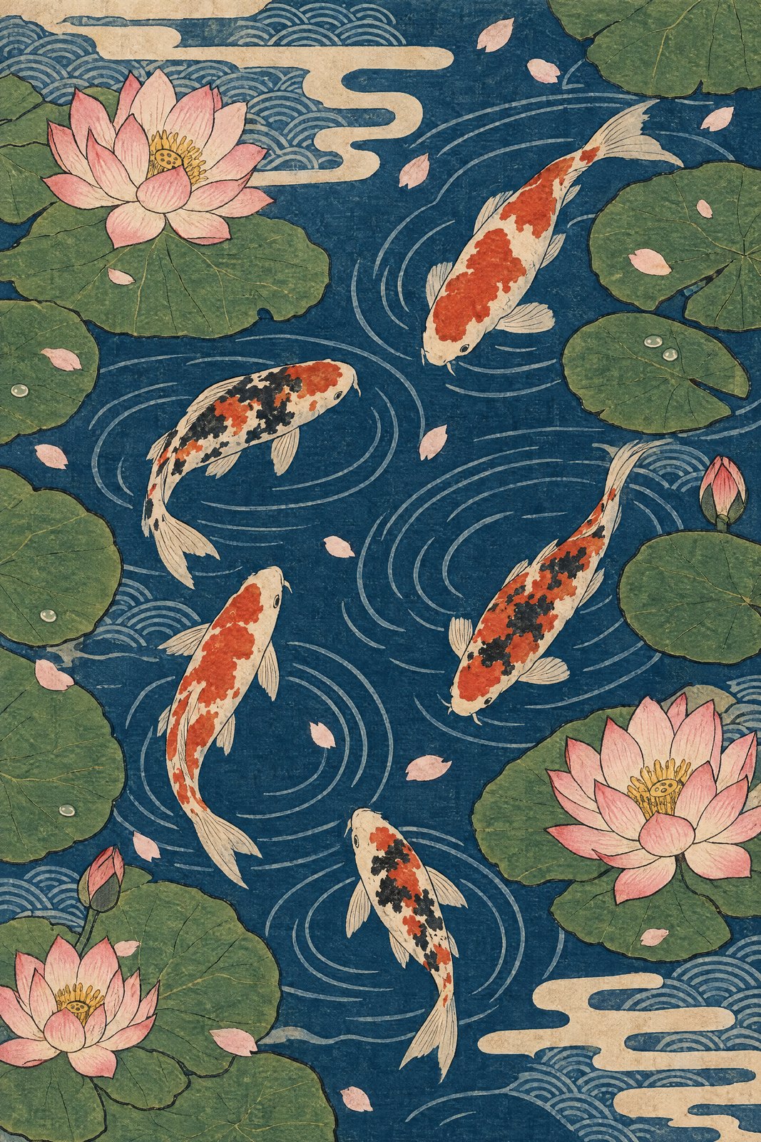 Koi pond from above