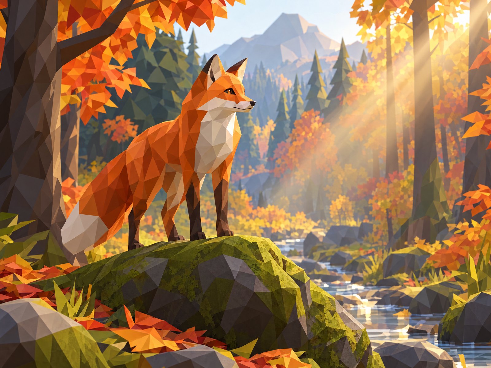 Low-poly fox