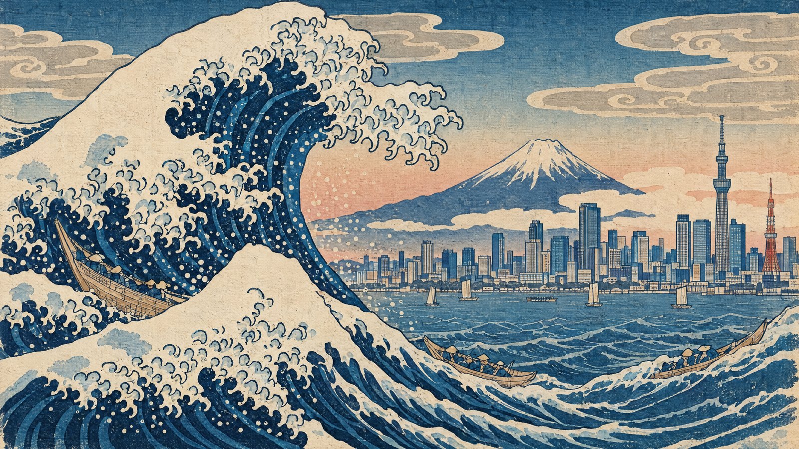 Great wave over Tokyo